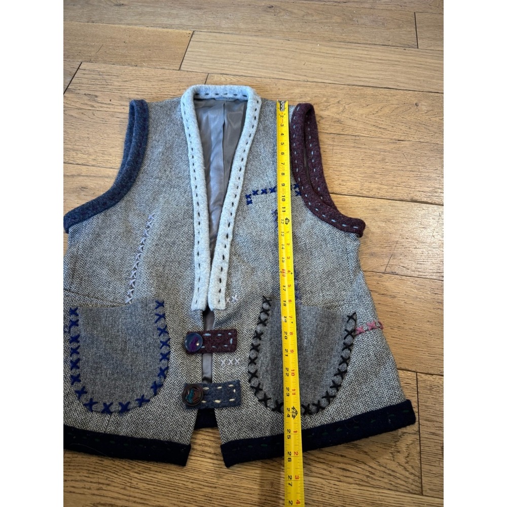 WODMERE Campomar Herringbone Wool Vest Unique Handmade Style Colorful (1372) - Picture 11 of 12